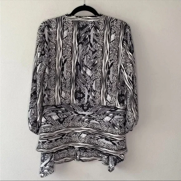 Style & co animal print peplum button down tunic blouse size 1X - Picture 2 of 8